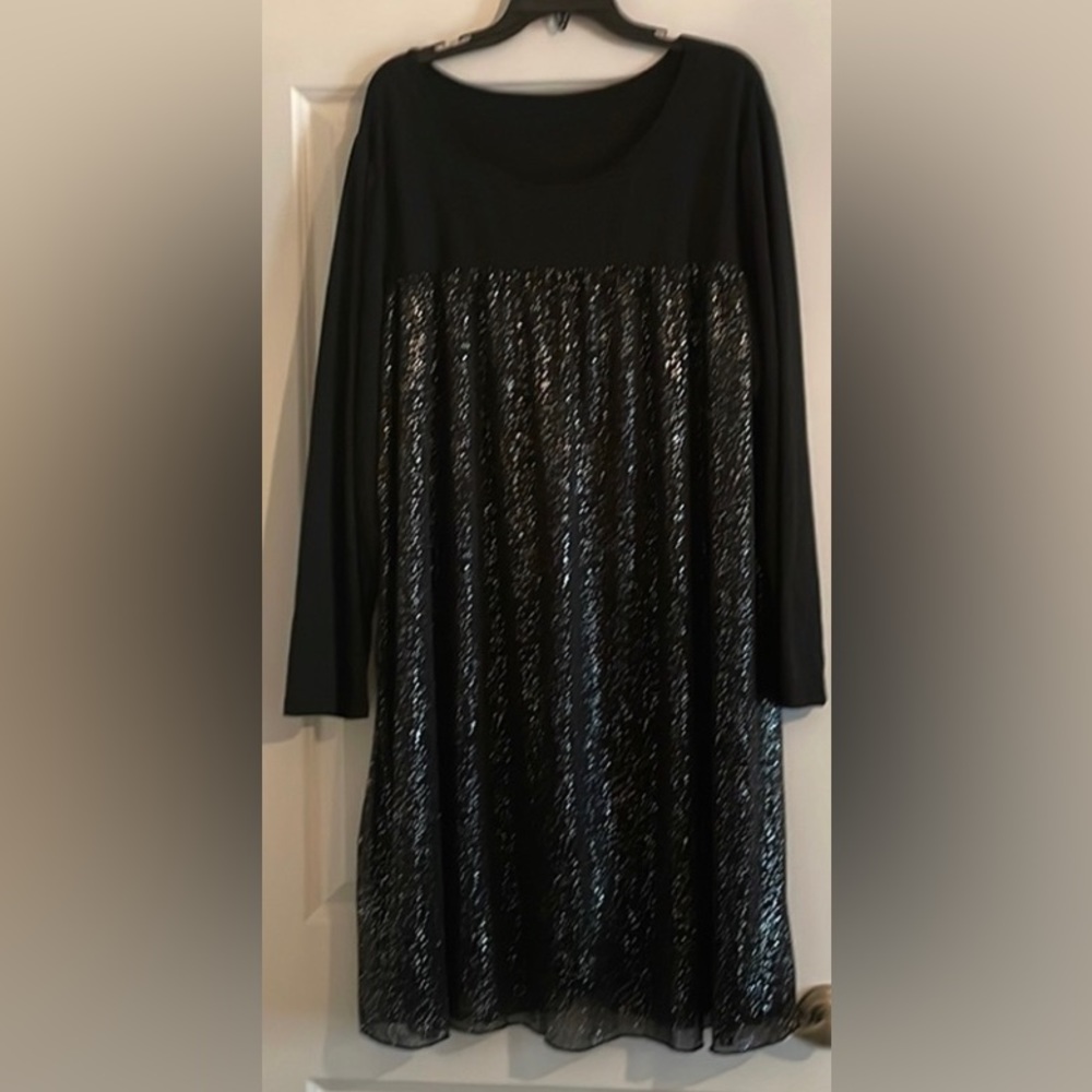 Women’s Long Sleeve Black Sparkly Dress Plus SZ 4X